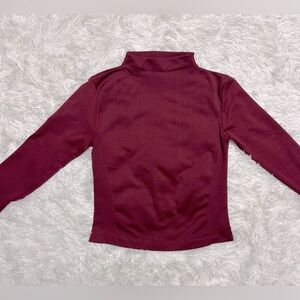 Burgundy Mock Neck Long Sleeve Top